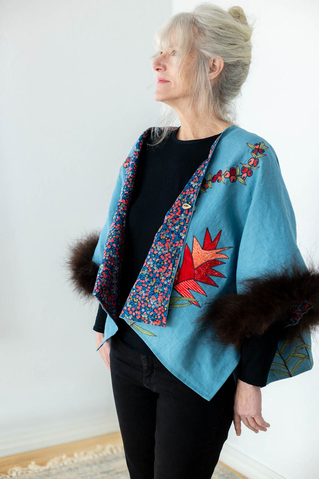 Indian Paintbrush Linen Caplet