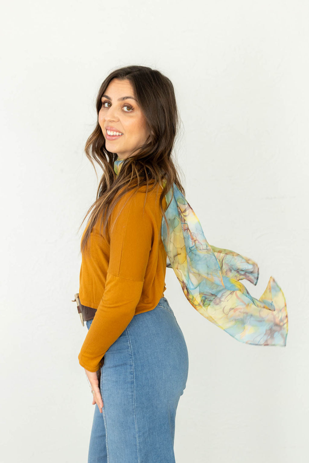 August Afternoon Hand-Painted Silk Scarf