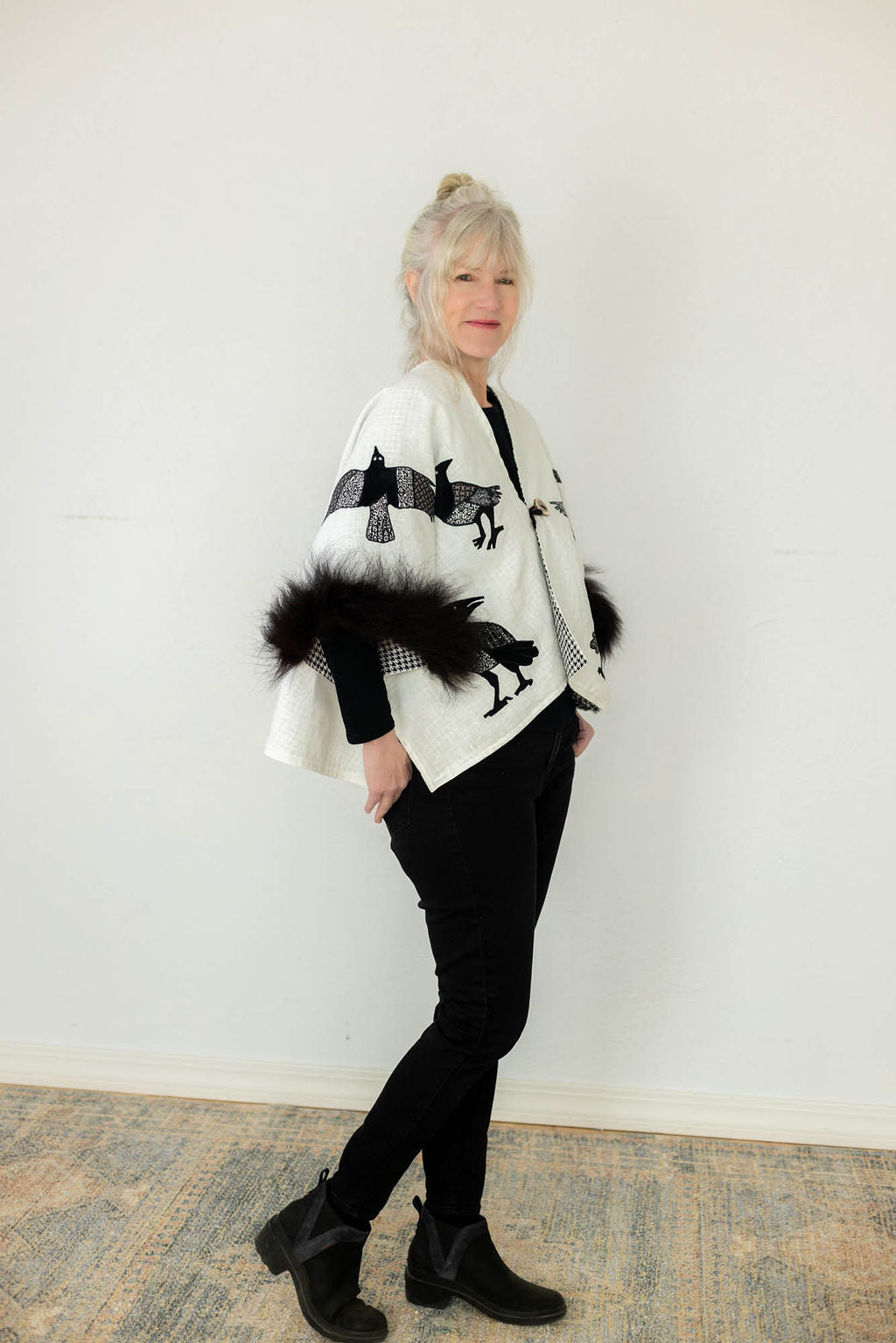 Telling the Crows Bison Trimmed Capelet