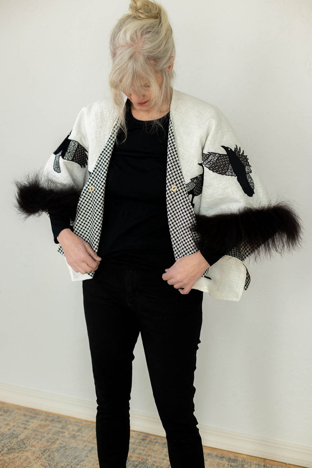 Telling the Crows Bison Trimmed Capelet