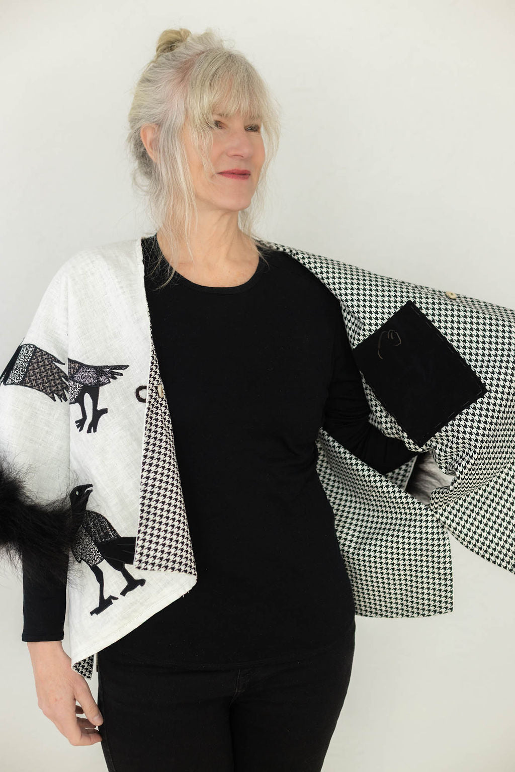 Telling the Crows Bison Trimmed Capelet