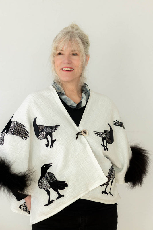 Telling the Crows Bison Trimmed Capelet