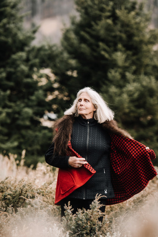 Red Checked Bison Trimmed Vest